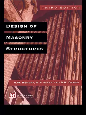 Davies / Hendry / Sinha |  Design of Masonry Structures | Buch |  Sack Fachmedien