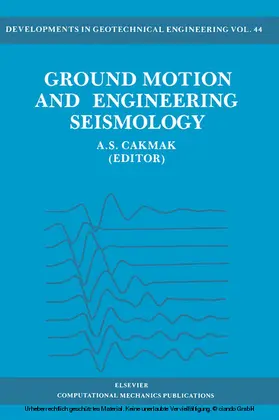 Cakmak |  Ground Motion and Engineering Seismology | eBook | Sack Fachmedien