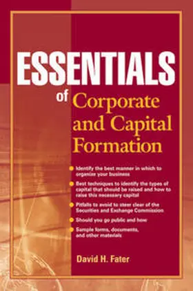 Fater |  Essentials of Corporate and Capital Formation | eBook | Sack Fachmedien