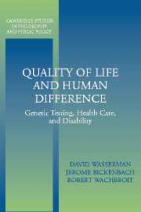 Wasserman |  Quality of Life and Human Difference | eBook | Sack Fachmedien