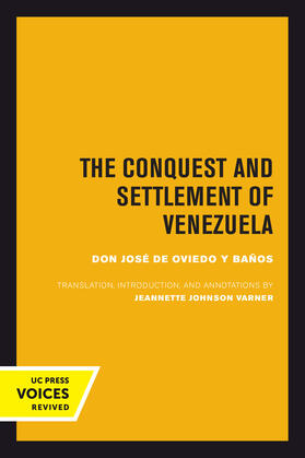 de Oviedo y. Banos / de Oviedo y Baños |  The Conquest and Settlement of Venezuela | Buch |  Sack Fachmedien