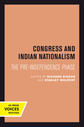 Sisson / Wolpert |  Congress and Indian Nationalism | Buch |  Sack Fachmedien