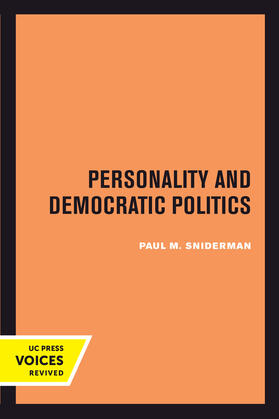 Sniderman |  Personality and Democratic Politics | Buch |  Sack Fachmedien