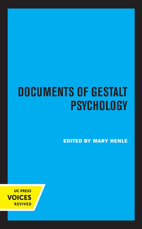 Henle |  Documents of Gestalt Psychology | Buch |  Sack Fachmedien