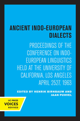 Birnbaum / Puhvel |  Ancient Indo-European Dialects | eBook | Sack Fachmedien
