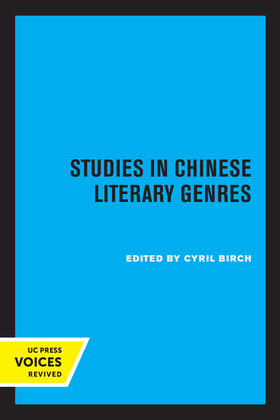 Birch |  Studies in Chinese Literary Genres | eBook | Sack Fachmedien