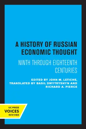 Pashkov / Letiche / Dmytryshyn |  A History of Russian Economic Thought | eBook | Sack Fachmedien