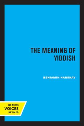 Harshav |  The Meaning of Yiddish | eBook | Sack Fachmedien