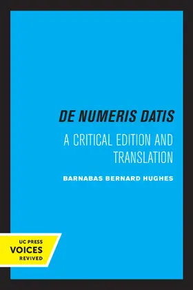 Barnabas Bernard Hughes |  Jordanus de Nemore, de Numeris Datis | Buch |  Sack Fachmedien