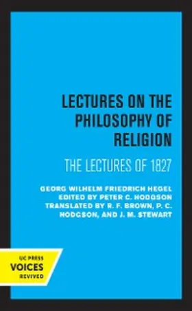 Hegel / Hodgson |  Lectures on the Philosophy of Religion | eBook | Sack Fachmedien