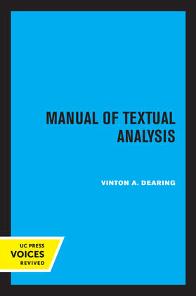 Dearing |  Manual of Textual Analysis | eBook | Sack Fachmedien