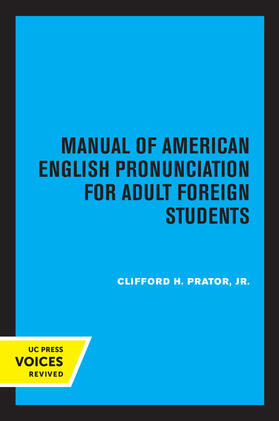 Prator |  Manual of American English Pronunciation for Adult Foreign Students | eBook | Sack Fachmedien