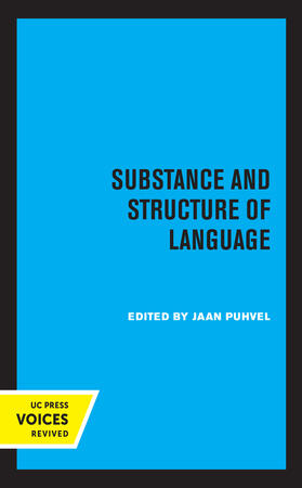 Puhvel |  Substance and Structure of Language | Buch |  Sack Fachmedien