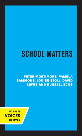 Mortimore / Sammons / Stoll |  School Matters | Buch |  Sack Fachmedien