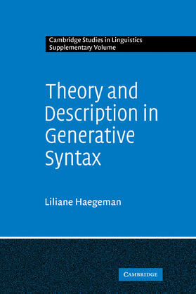 Haegeman |  Theory and Description in Generative Syntax | Buch |  Sack Fachmedien