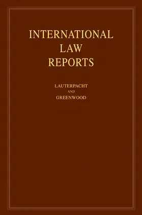 Lauterpacht / Greenwood |  International Law Reports: Volume 138 | Buch |  Sack Fachmedien