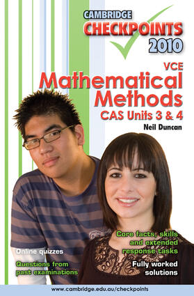 Duncan |  Cambridge Checkpoints VCE Mathematical Methods CAS Units 3 and 4 2010 | Buch |  Sack Fachmedien