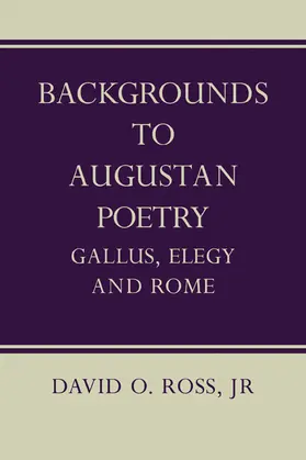 Ross |  Backgrounds to Augustan Poetry | Buch |  Sack Fachmedien