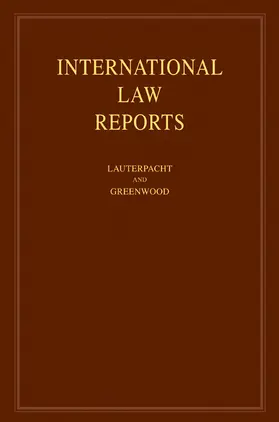 Lauterpacht / Greenwood |  International Law Reports | Buch |  Sack Fachmedien