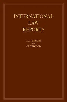 Lauterpacht / Greenwood |  International Law Reports: Volume 140 | Buch |  Sack Fachmedien