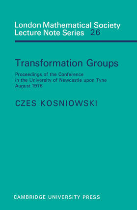 Hitchin / Kosniowski |  Transformation Groups | Buch |  Sack Fachmedien