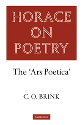 Brink |  Horace on Poetry | Buch |  Sack Fachmedien