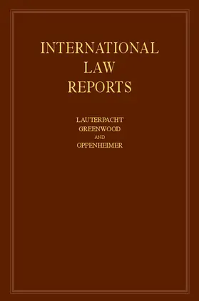 Lauterpacht / Greenwood / Oppenheimer |  International Law Reports | Buch |  Sack Fachmedien