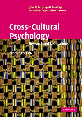 Berry / Poortinga / Segall |  Cross-Cultural Psychology | Buch |  Sack Fachmedien