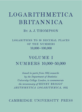 Thompson |  Logarithmetica Britannica 2 Volume Paperback Set | Buch |  Sack Fachmedien