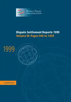  Dispute Settlement Reports 1999 | Buch |  Sack Fachmedien