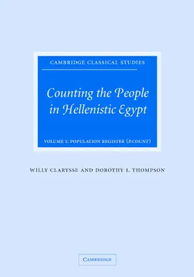 Clarysse / Thompson |  Counting the People in Hellenistic Egypt 2 Volume Hardback Set | Buch |  Sack Fachmedien