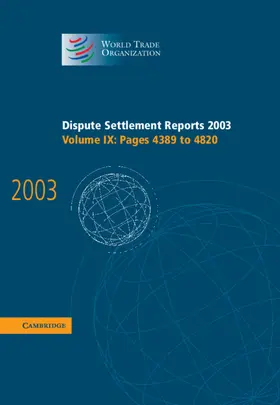  Dispute Settlement Reports 2003 | Buch |  Sack Fachmedien