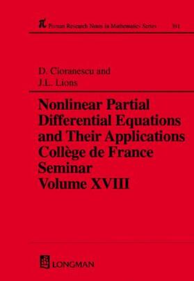 Cioranescu / Lions |  Nonlinear Partial Differential Equations and Their Applications | Buch |  Sack Fachmedien