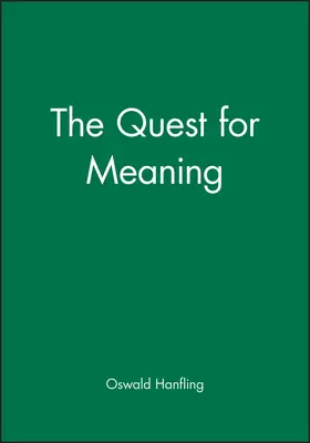 Hanfling |  The Quest for Meaning | Buch |  Sack Fachmedien