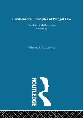 Riasanovsky |  Fundamental Principles of Mongol Law | Buch |  Sack Fachmedien