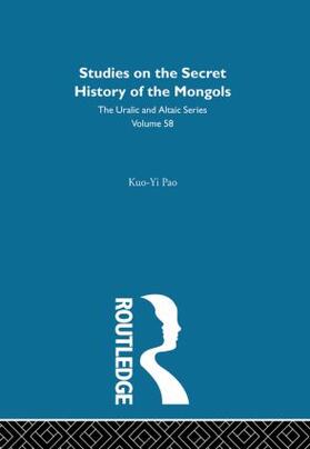 Pao |  Studies on the Secret History of the Mongols | Buch |  Sack Fachmedien