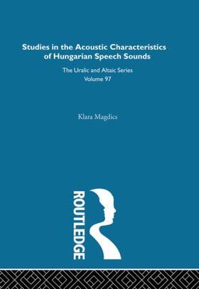 Magdics |  Studies in the Acoustic Characteristics of Hungarian Speech Sounds | Buch |  Sack Fachmedien