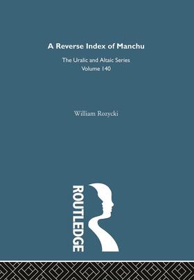 Rozycki |  A Reverse Index of Manchu | Buch |  Sack Fachmedien
