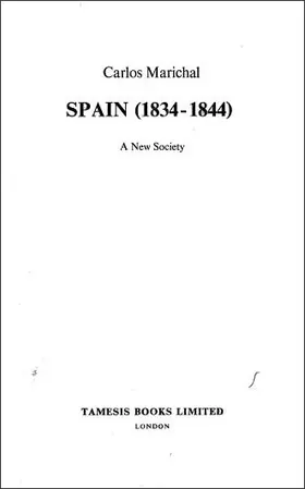 Marichal |  Spain (1834-1844). A New Society | Buch |  Sack Fachmedien