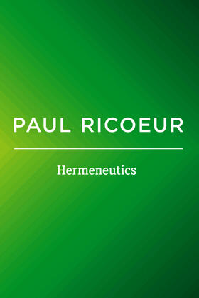 Ricoeur |  Hermeneutics | Buch |  Sack Fachmedien