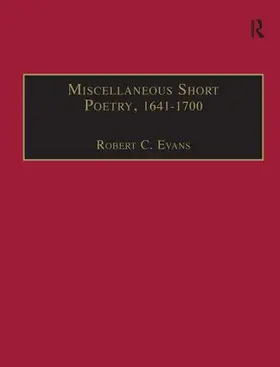 Evans |  Miscellaneous Short Poetry, 1641-1700 | Buch |  Sack Fachmedien