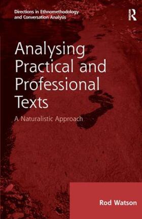 Watson |  Analysing Practical and Professional Texts | Buch |  Sack Fachmedien