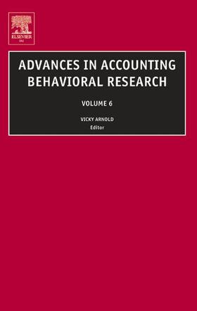 Arnold |  Advances in Accounting Behavioral Research | Buch |  Sack Fachmedien