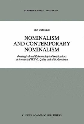 Gosselin |  Nominalism and Contemporary Nominalism | Buch |  Sack Fachmedien