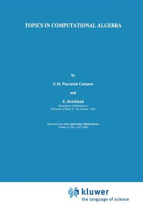 Strickland / Piacentini Cattaneo |  Topics in Computational Algebra | Buch |  Sack Fachmedien