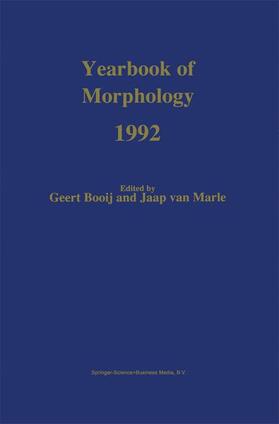 van Marle / Booij |  Yearbook of Morphology 1992 | Buch |  Sack Fachmedien