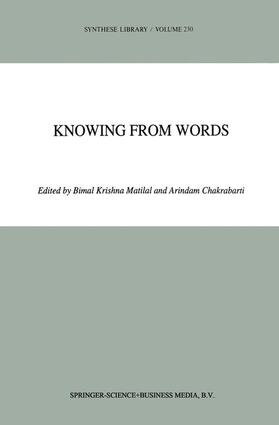 Chakrabarti / Matilal |  Knowing from Words | Buch |  Sack Fachmedien