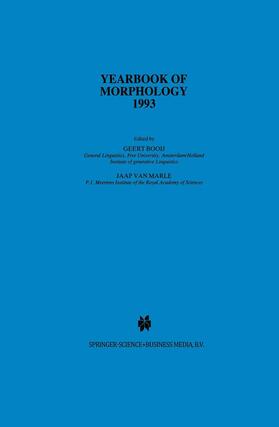 van Marle / Booij |  Yearbook of Morphology 1993 | Buch |  Sack Fachmedien