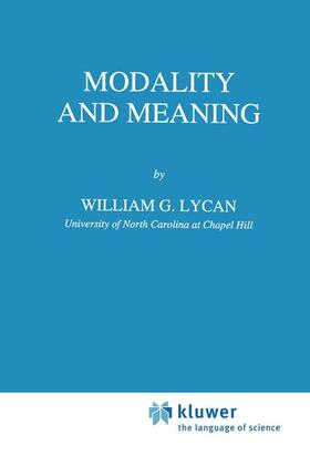 Lycan |  Modality and Meaning | Buch |  Sack Fachmedien