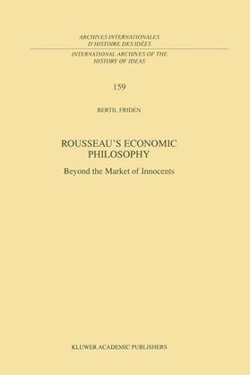 Fridén |  Rousseau¿s Economic Philosophy | Buch |  Sack Fachmedien